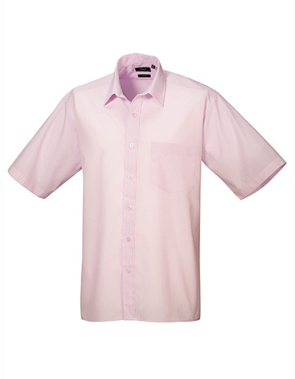 Premier Workwear Men´s Poplin Short Sleeve Shirt Pink (ca. Pantone 707C)