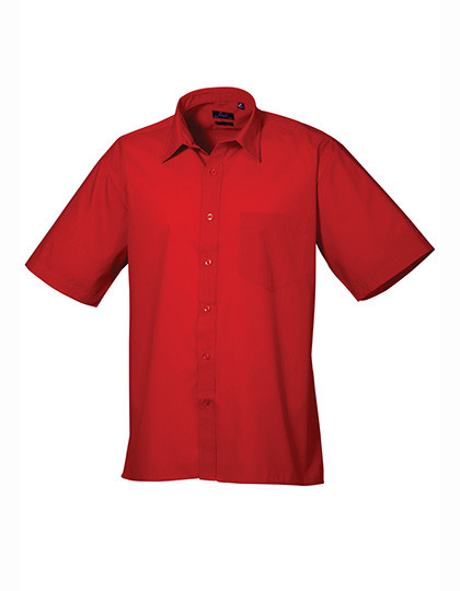 Premier Workwear Men´s Poplin Short Sleeve Shirt Red