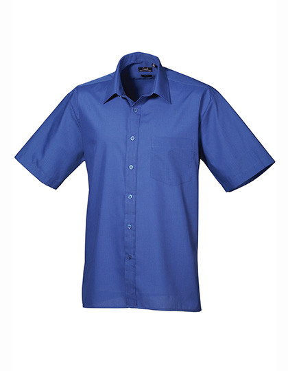 Premier Workwear Men´s Poplin Short Sleeve Shirt Royal (ca. Pantone 7686C)