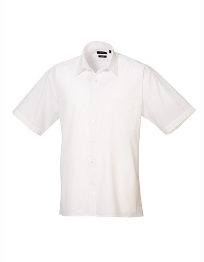Premier Workwear Men´s Poplin Short Sleeve Shirt White