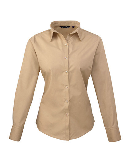 Premier Workwear Women´s Poplin Long Sleeve Blouse Khaki