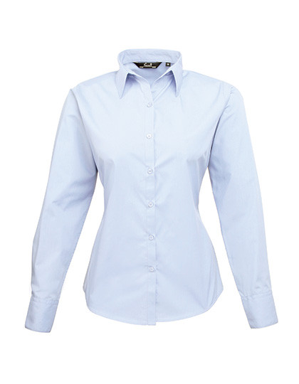 Premier Workwear Women´s Poplin Long Sleeve Blouse Light Blue (ca. Pantone 2717C)