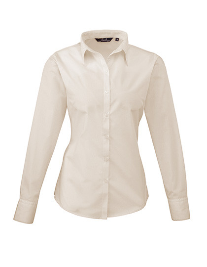 Premier Workwear Women´s Poplin Long Sleeve Blouse Natural