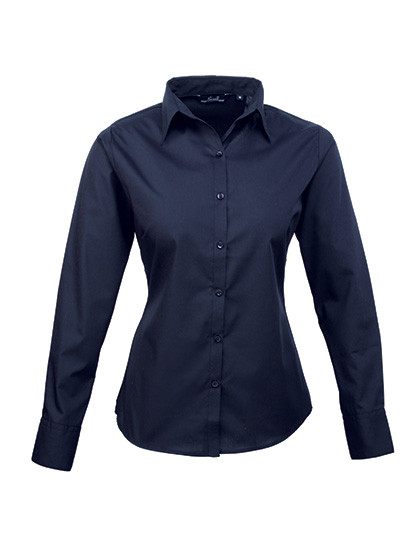 Premier Workwear Women´s Poplin Long Sleeve Blouse Navy (ca. Pantone 2378C)