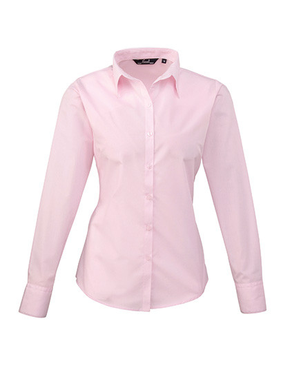 Premier Workwear Women´s Poplin Long Sleeve Blouse Pink (ca. Pantone 707C)