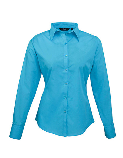 Premier Workwear Women´s Poplin Long Sleeve Blouse Turquoise (ca. Pantone 7703C)