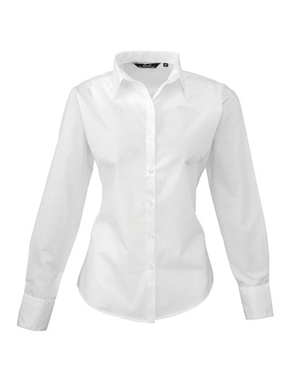 Premier Workwear Women´s Poplin Long Sleeve Blouse White