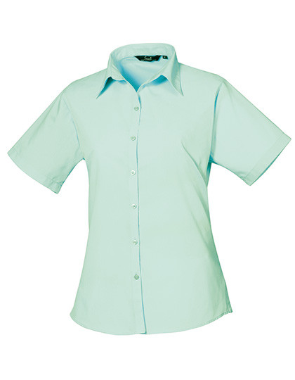 Premier Workwear Women´s Poplin Short Sleeve Blouse Aqua