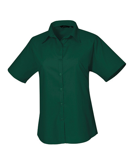 Premier Workwear Women´s Poplin Short Sleeve Blouse Bottle Green