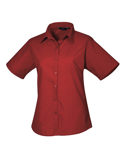 Premier Workwear Women´s Poplin Short Sleeve Blouse Burgundy