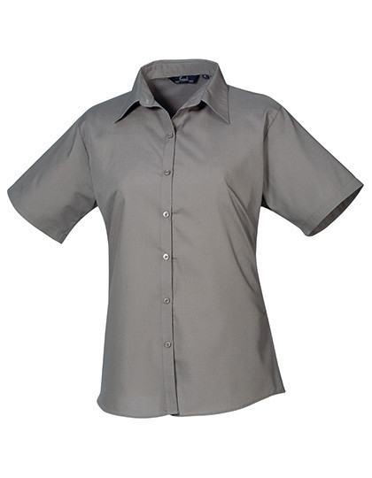 Premier Workwear Women´s Poplin Short Sleeve Blouse Dark Grey