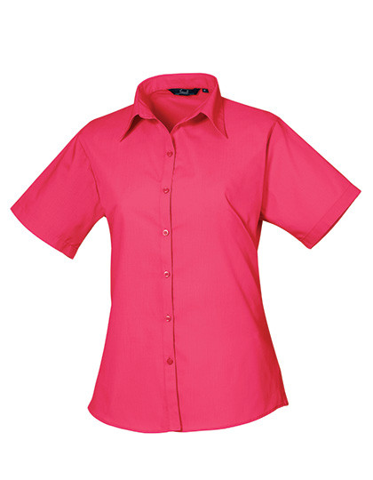 Premier Workwear Women´s Poplin Short Sleeve Blouse Hot Pink
