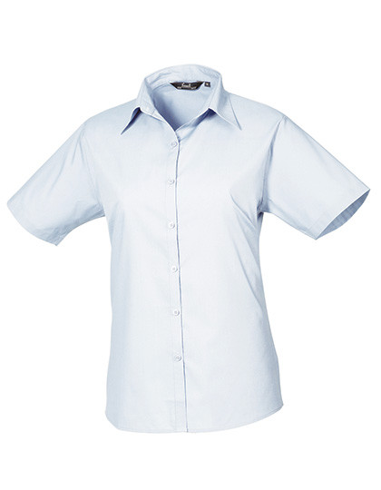 Premier Workwear Women´s Poplin Short Sleeve Blouse Light Blue (ca. Pantone 2717C)