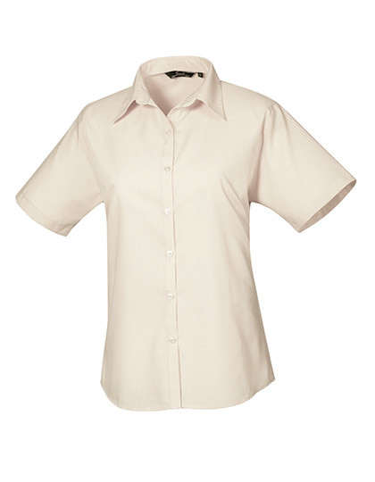 Premier Workwear Women´s Poplin Short Sleeve Blouse Natural