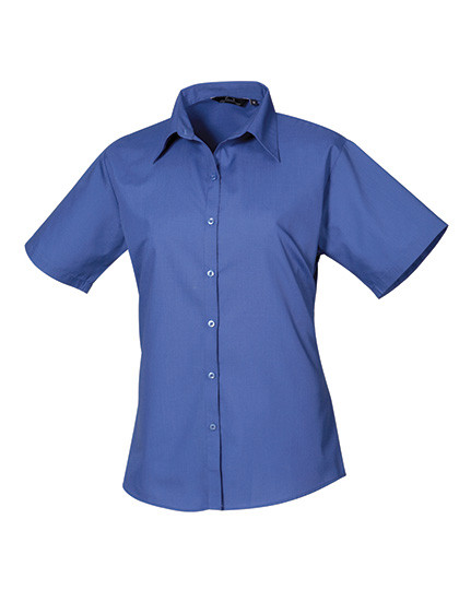 Premier Workwear Women´s Poplin Short Sleeve Blouse Royal (ca. Pantone 7686C)