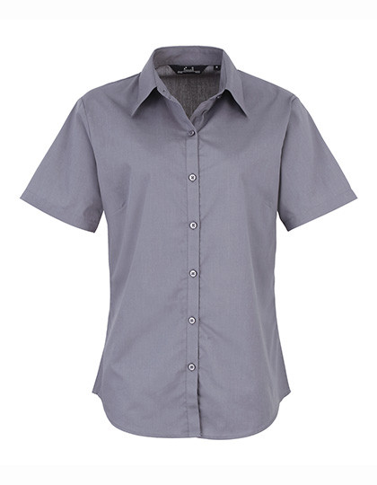 Premier Workwear Women´s Poplin Short Sleeve Blouse Steel (ca. Pantone Cool Grey 11C)