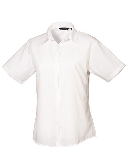 Premier Workwear Women´s Poplin Short Sleeve Blouse White