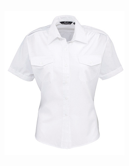 Premier Workwear Women´s Pilot Shirt Short Sleeve White
