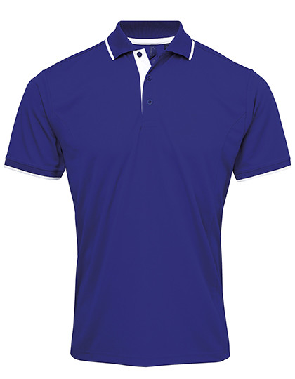 Premier Workwear Men´s Contrast Coolchecker® Polo Royal (ca. Pantone 286C)