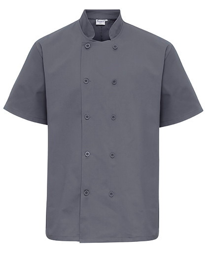 Premier Workwear Short Sleeve Chef´s Jacket Steel (ca. Pantone 7545C)