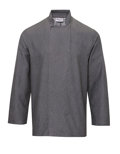 Premier Workwear Denim Chef´s Jacket Grey Denim (ca. Pantone 425C)
