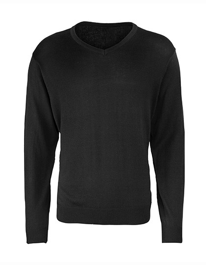 Premier Workwear Men´s V-Neck Knitted Sweater Black (ca. Pantone Black C)