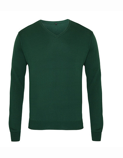 Premier Workwear Men´s V-Neck Knitted Sweater Bottle Green