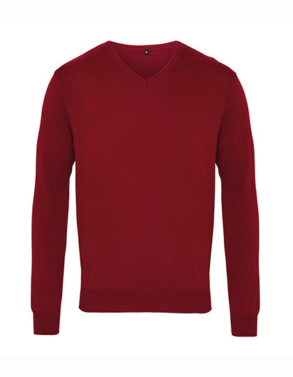 Premier Workwear Men´s V-Neck Knitted Sweater Burgundy