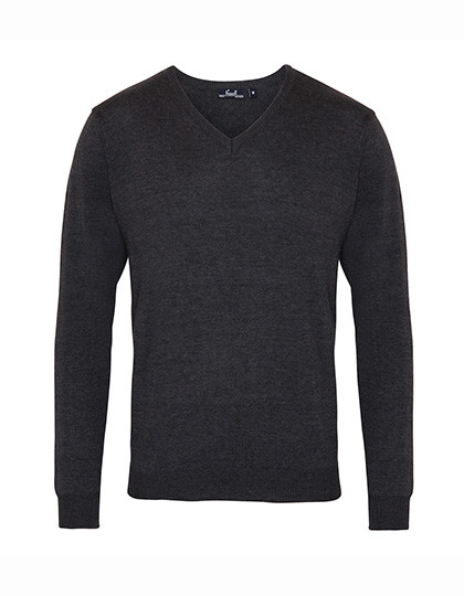 Premier Workwear Men´s V-Neck Knitted Sweater Charcoal