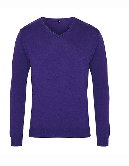 Premier Workwear Men´s V-Neck Knitted Sweater Purple