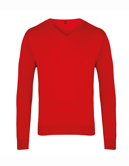 Premier Workwear Men´s V-Neck Knitted Sweater Red