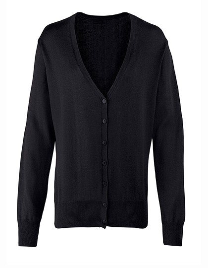 Premier Workwear Women´s Button Through Knitted Cardigan Black (ca. Pantone Black C)