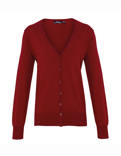 Premier Workwear Women´s Button Through Knitted Cardigan Burgundy