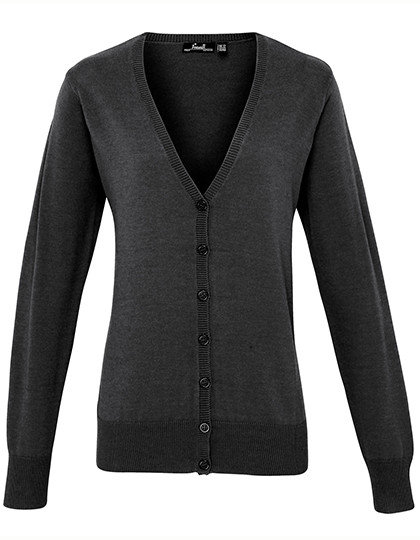 Premier Workwear Women´s Button Through Knitted Cardigan Charcoal