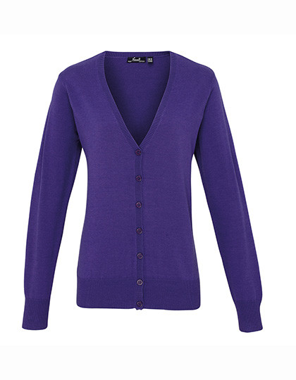 Premier Workwear Women´s Button Through Knitted Cardigan Purple