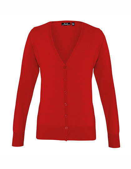 Premier Workwear Women´s Button Through Knitted Cardigan Red