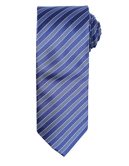Premier Workwear Double Stripe Tie Navy (ca. Pantone 2378C)
