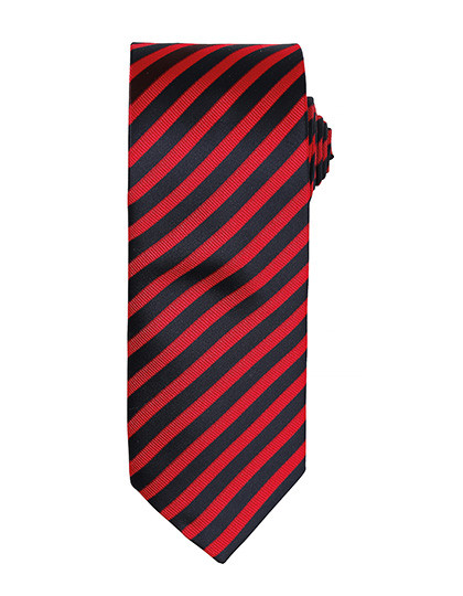Premier Workwear Double Stripe Tie Red