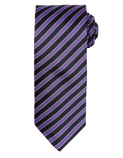 Premier Workwear Double Stripe Tie Rich Violet (ca. Pantone 7677C)