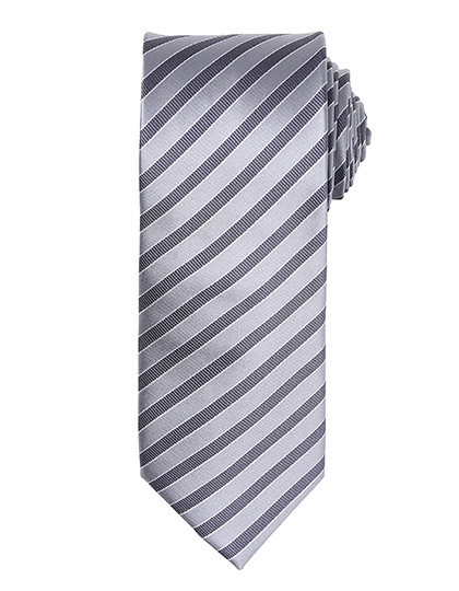 Premier Workwear Double Stripe Tie Silver (ca. Pantone Cool Gray 7C)