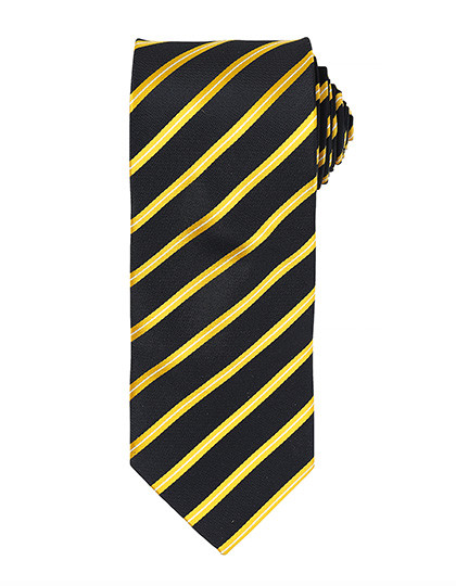 Premier Workwear Sports Stripe Tie Black (ca. Pantone Black C)