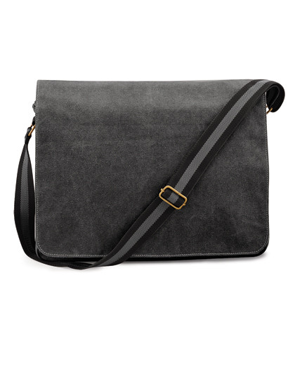 Quadra Vintage Canvas Despatch Bag Vintage Black