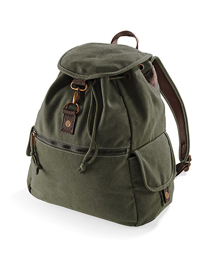 Quadra Vintage Canvas Backpack Vintage Military Green