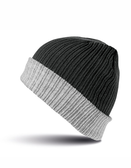 Result Winter Essentials Double Layer Knitted Hat Black