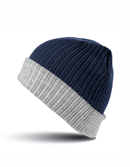 Result Winter Essentials Double Layer Knitted Hat Navy