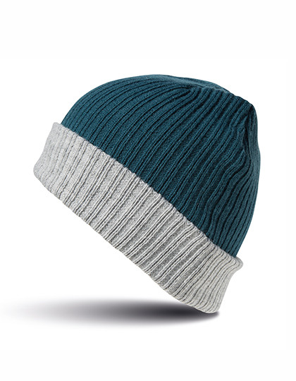 Result Winter Essentials Double Layer Knitted Hat Teal