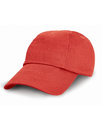 Result Headwear Junior Low Profile Cotton Cap Red