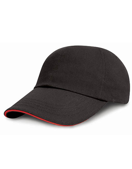 Result Headwear Junior Heavy Brushed Cotton Cap Black