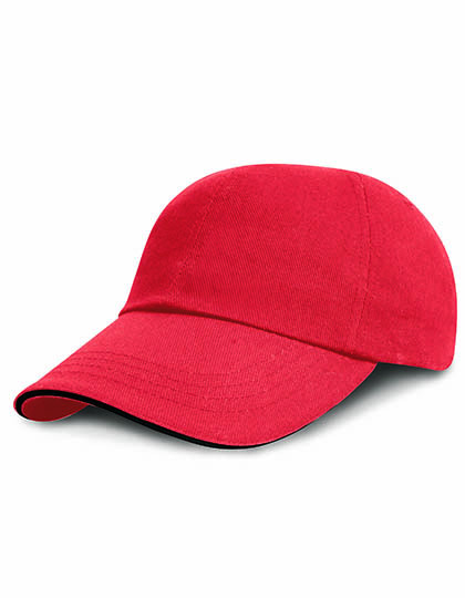 Result Headwear Heavy Brushed Cotton Cap Red