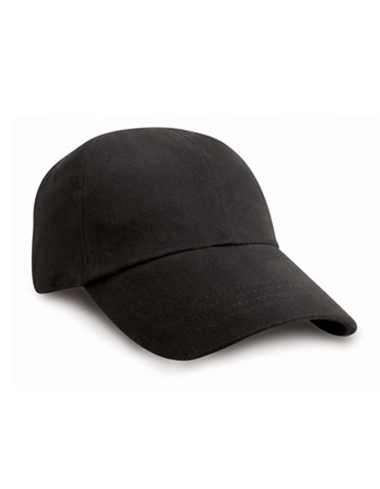 Result Headwear Low Profile Heavy Brushed Cotton Cap Black